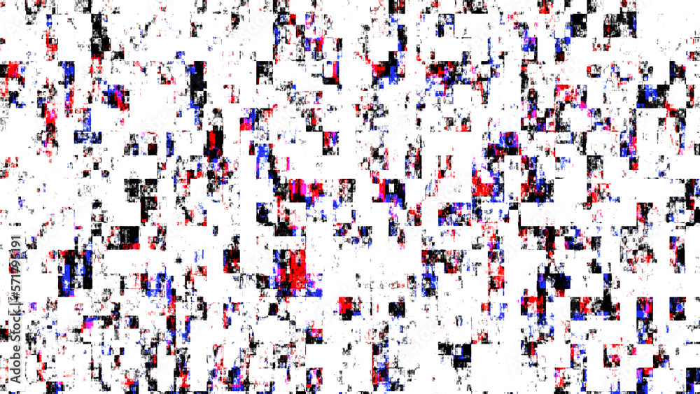 Glitch distorted white texture background. Modern effect of damaged screen. For game screens, web-sites, designs, banners and business. 3d rendering.