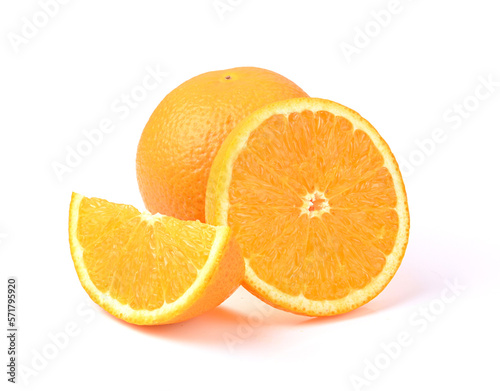 half of orange on white background