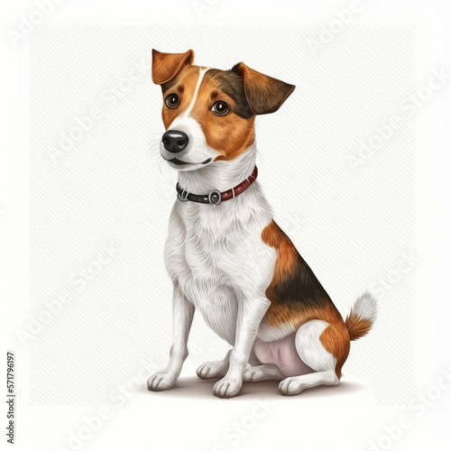 Cartoon character of Dog, white background, vector illustration, Made by AI,Artificial intelligence © waranyu