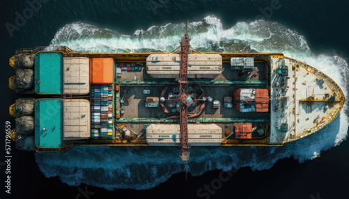 Container Terminals, Aerial view of the container, Made by AI,Artificial intelligence © waranyu