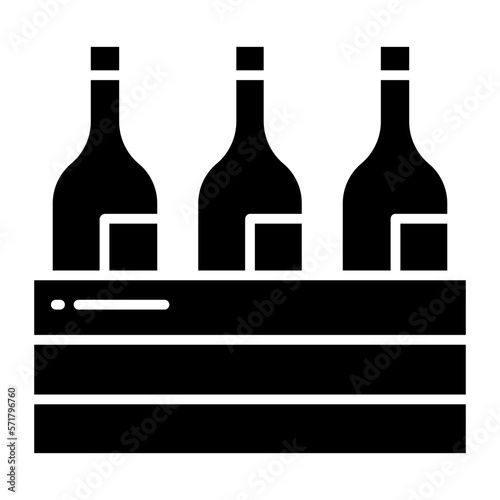 Wine bottle box icon