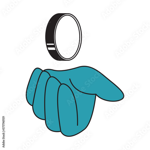 Hand holding a magnifying glass business vector illustration