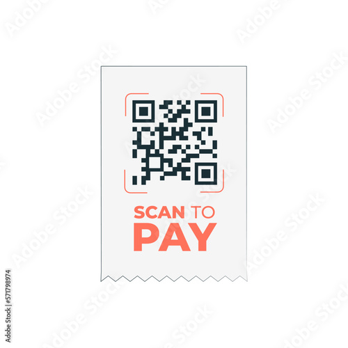 Scanning QR-code to pay. Simple concept for banner, website design or landing web page 