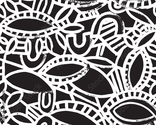 Abstract seamless black and white textile design