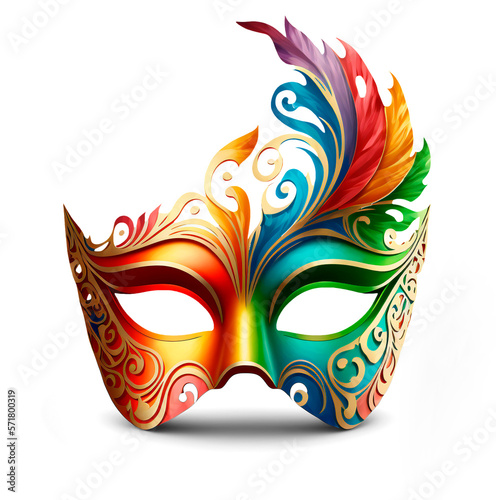 Leinwand Poster Carnival mask isolated on transparent background