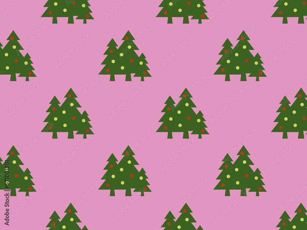pattern. Image of green Christmas trees with balls on purple background. Symbol of New Year and Christmas. template for overlaying on surface. 3d image. 3d rendering. Horizontal image. pattern. Image of green Christmas trees with balls on purple background. Symbol of New Year and Christmas. template for overlaying on surface. 3d image. 3d rendering. Horizontal image.
