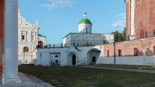 Ryazan Kremlin on sunny summer day. Time-lapse.