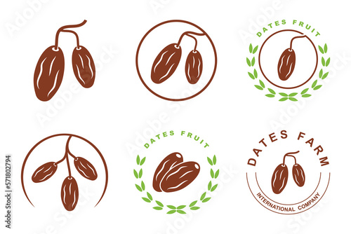 Dates logo food graphic design element template for muslim holidays inspiration