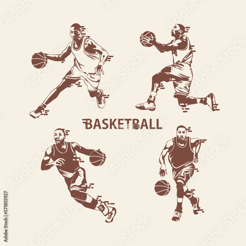 basketball player line art design