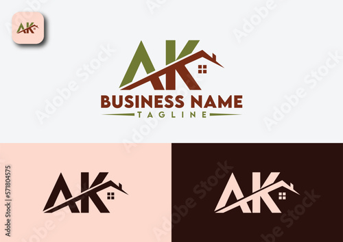 Letter AK logo design vector template, AK logo
