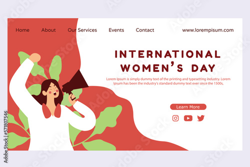 international women's day landing page vector illustration design