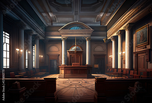 Photo Courtroom interior created with AI