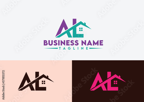 Letter AL logo design vector template, AL logo