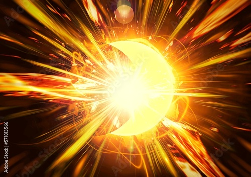 爆発する太陽の3dイラスト