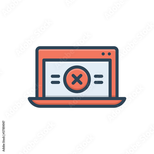 Color illustration icon for denied