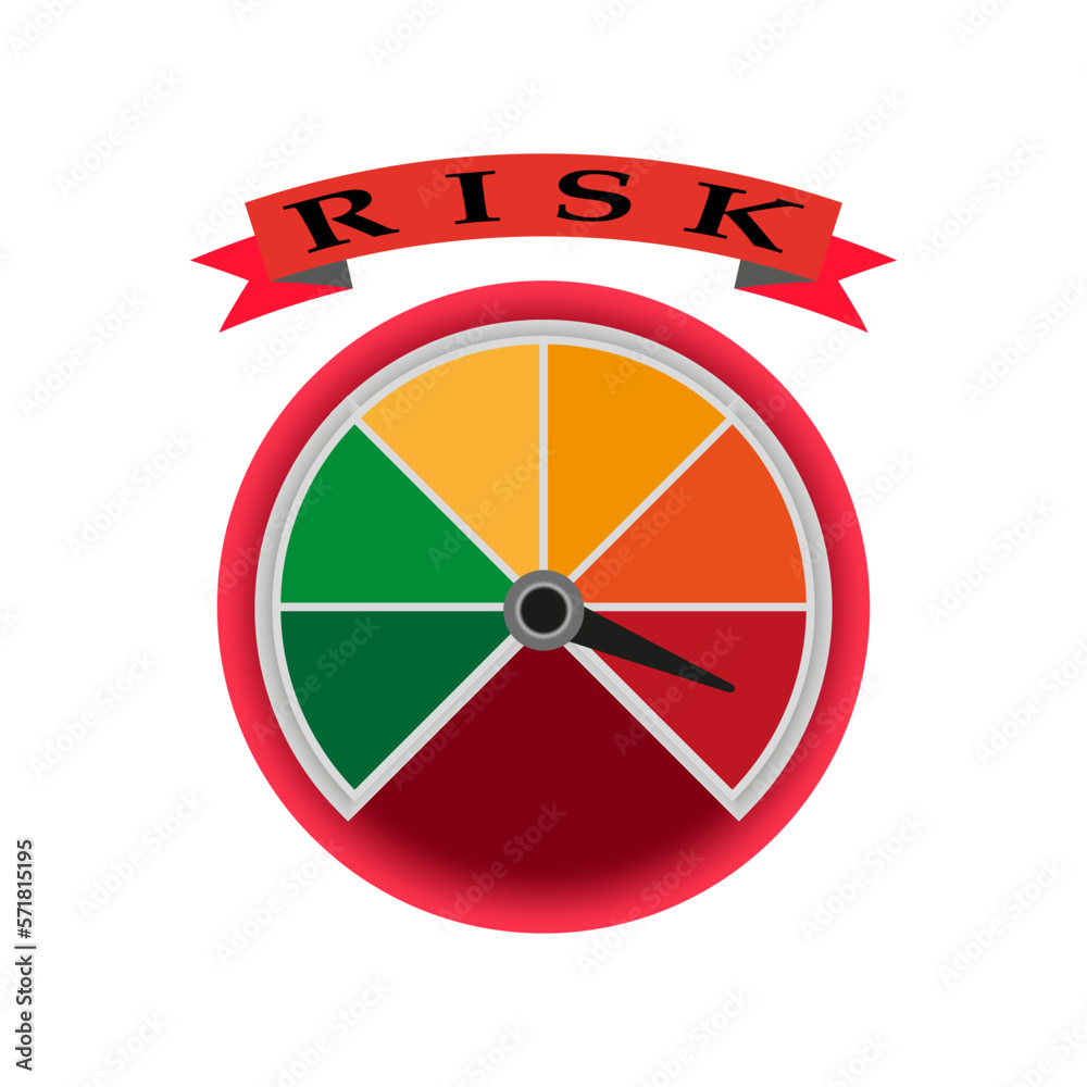 Flat speedometer risk. Growth chart sign. High speed. Vector illustration. Flat speedometer risk. Growth chart sign. High speed. Vector illustration.