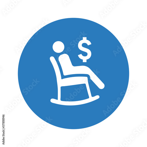 Retirement, pension icon. Vector illustration.