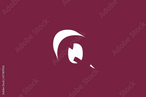 Illustration vector graphic of negative space letter Q