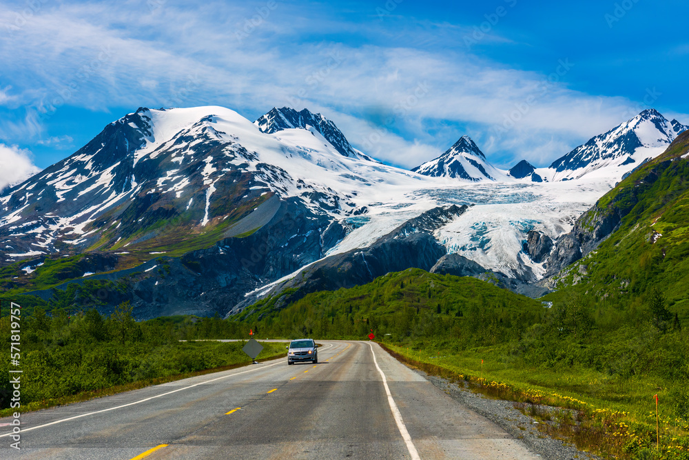 Naklejka premium Glenallen to Valdez, Alaska