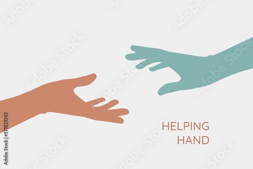 Helping hand concept. Gesture, sign of help and hope. Two hands taking each other.