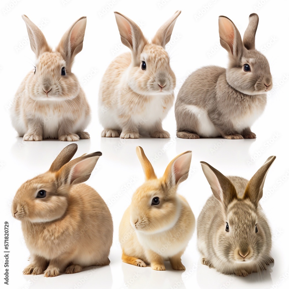 Fototapeta premium Set brauner Hasen, made by Ai, Ai-Art