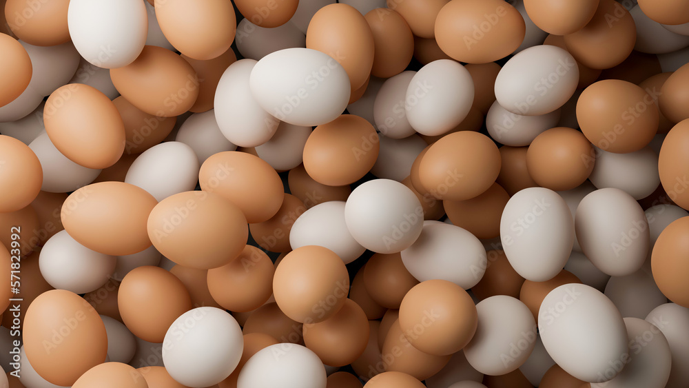 Fresh and raw eggs background for website banner or your presentation.