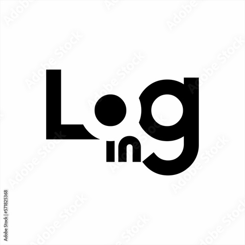 Logon word design with negative space