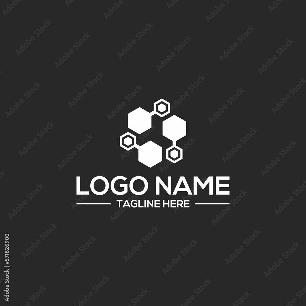 Fototapeta premium Unique blockchain logo block vector designs