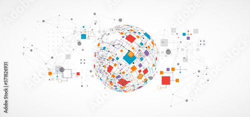 Abstract technology sphere background. Global network consept.