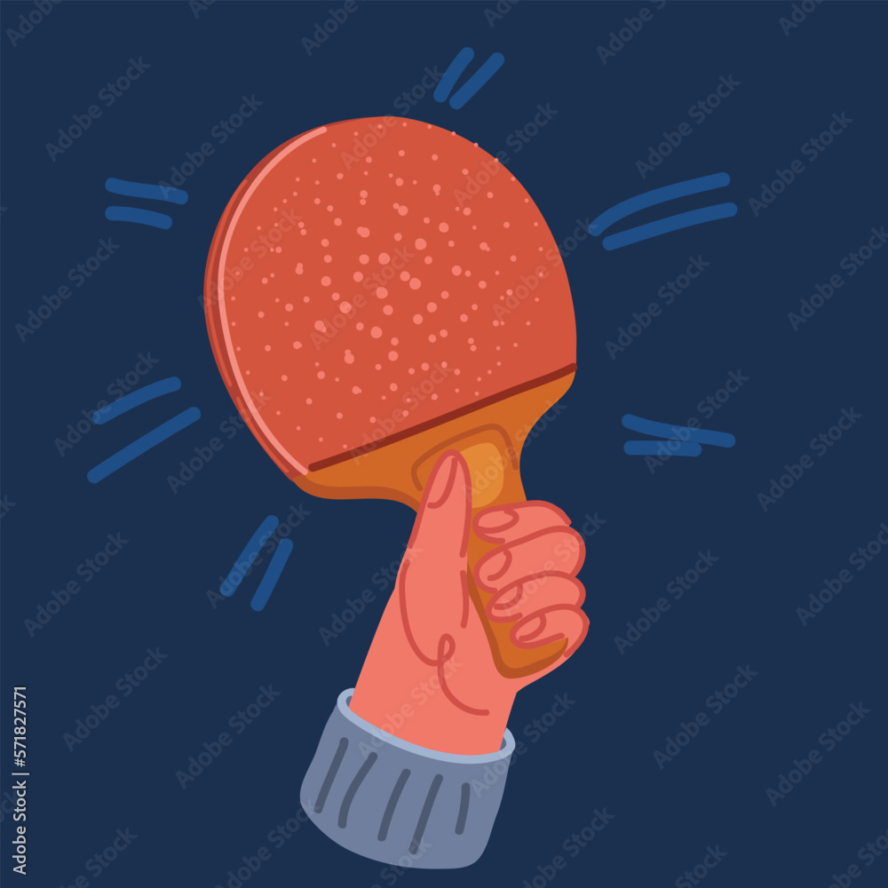 Cartoon vector illustration of Ping pong racket holding by hand holding ...