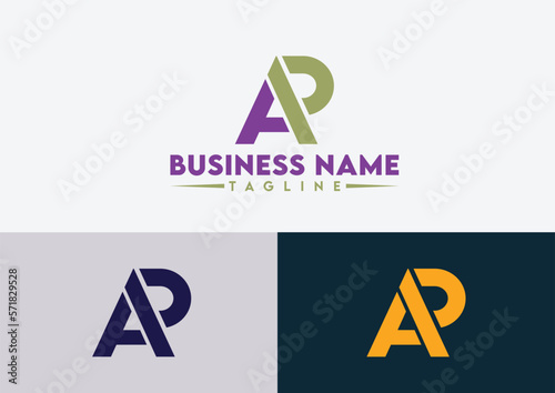 Letter AP logo design vector template, AP logo