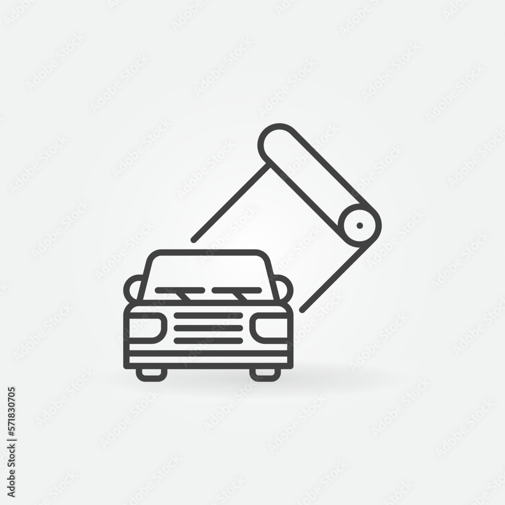 Car Vinyl Film Wrapping vector concept outline icon or sign