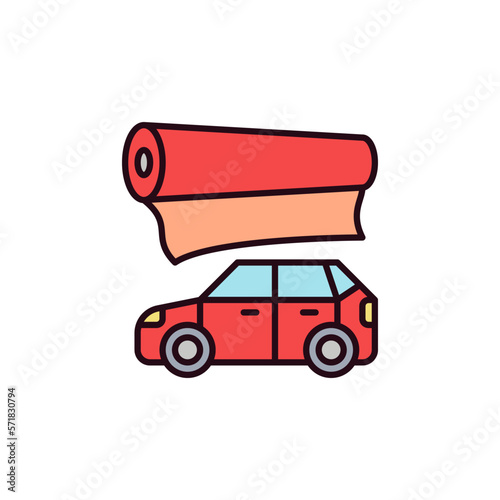 Car Vinyl Wrap vector Vehicle concept colored icon