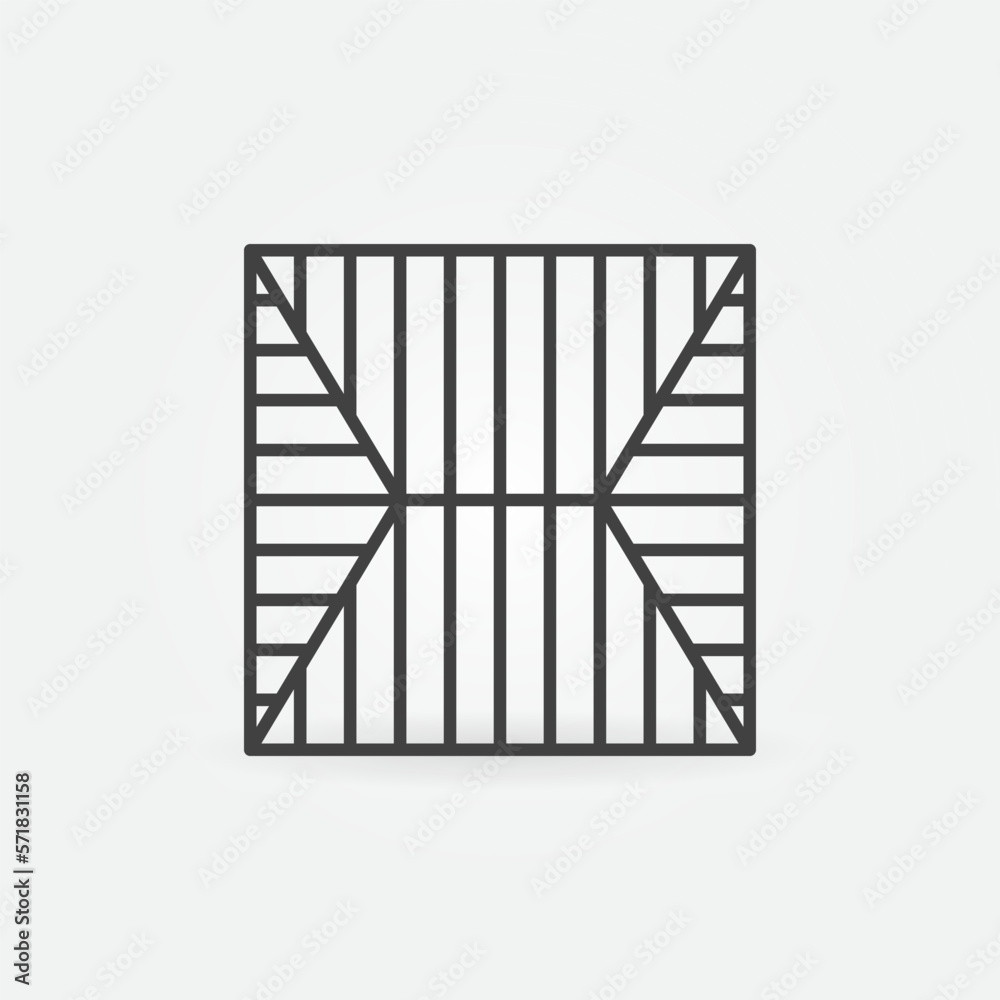 House Roof vector concept outline minimal icon - top view House Roof vector concept outline minimal icon - top view