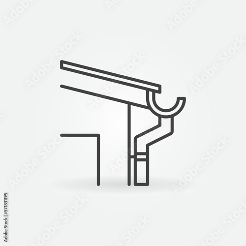 Roof Gutter System vector concept outline icon