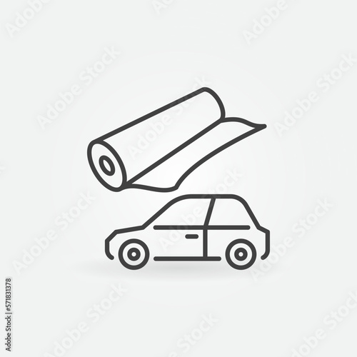 Vehicle Wrap vector Vinyl Film with Car concept outline icon