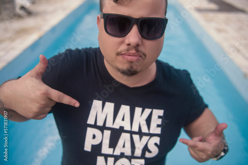 Professional poker player enjoying vacations in south Brazil photo