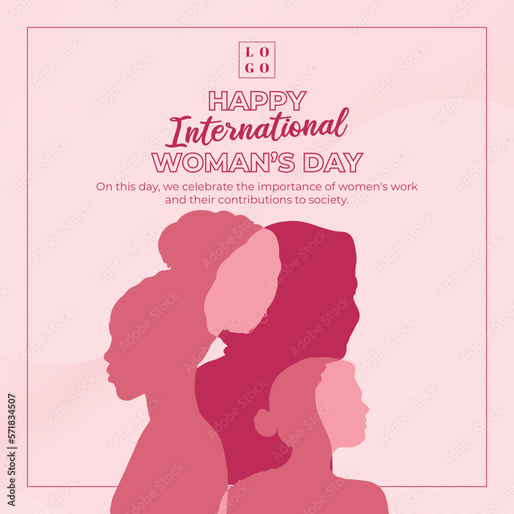 happy internatinal woman's day for social media template