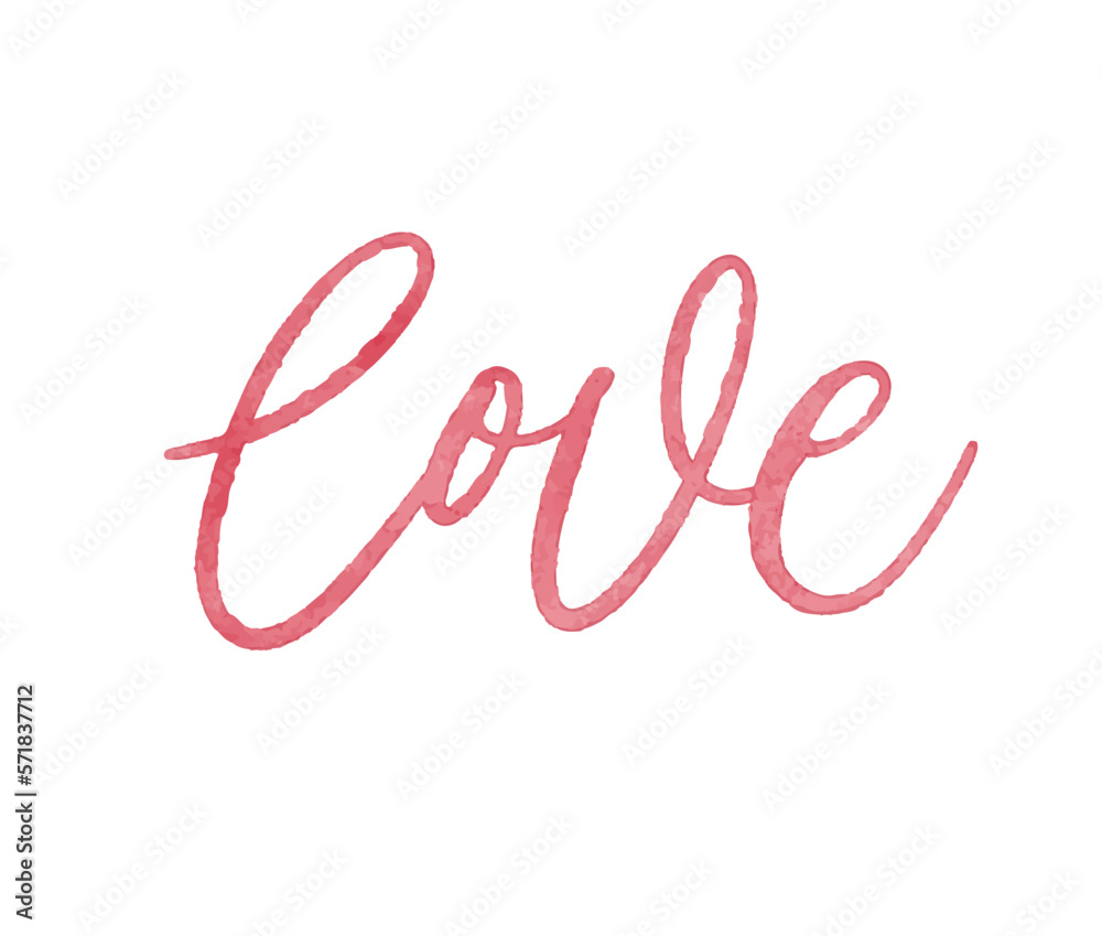 Hand Painted Valentines Day Card Love Vector Calligraphy. Hand Painted Valentines Day Card Love Vector Calligraphy.