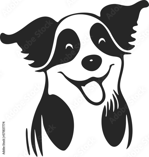 Attractive black and white cute dog logo. Good for business.