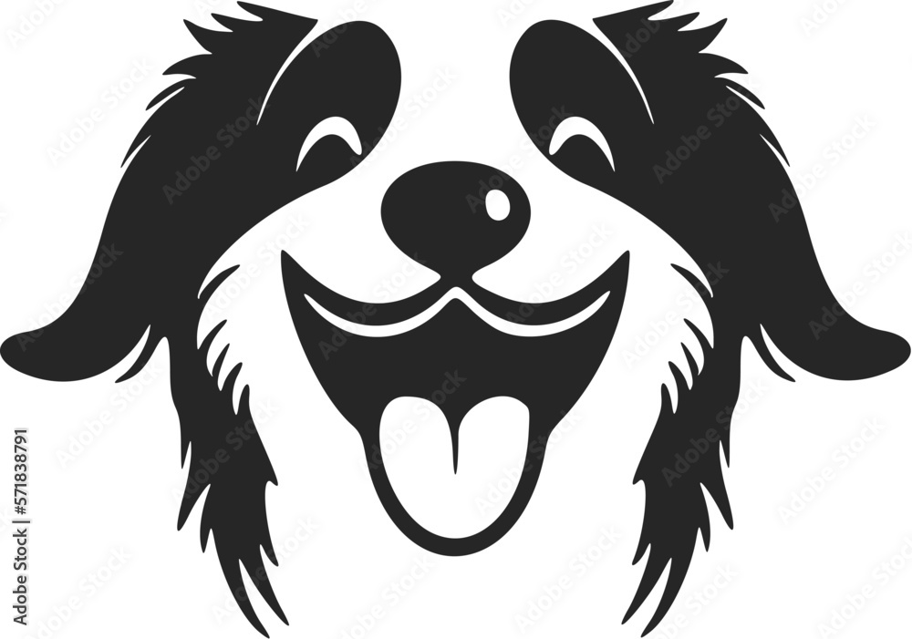 Presentable black and white logo cute dog. Good for business and brands.