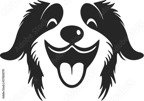 Presentable black and white logo cute dog. Good for business and brands.