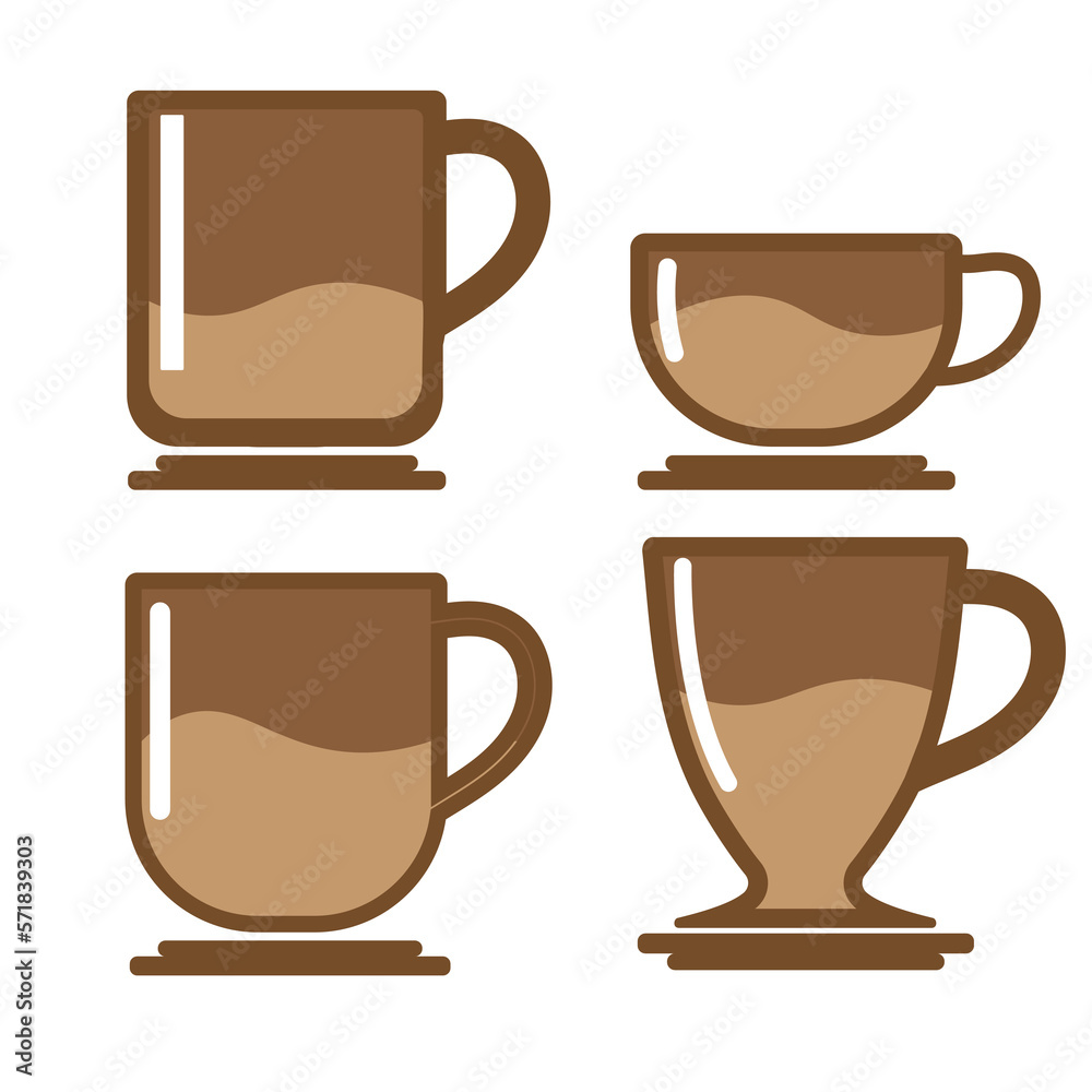 Mug And Cup Collection Vector Icon Logo
