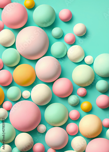 colorful spheres background in pastel colors  generated ai