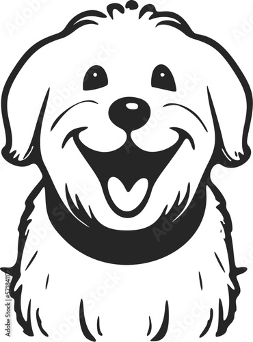 Stylish black and white logo cute dog. Good for business.