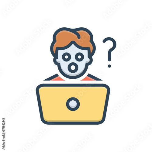 Color illustration icon for newbie