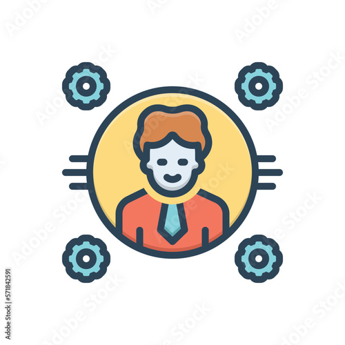 Color illustration icon for administration