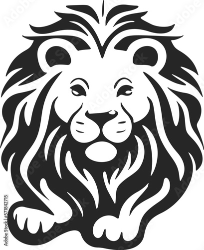 Elegant black and white cute lion logo. Good for business.