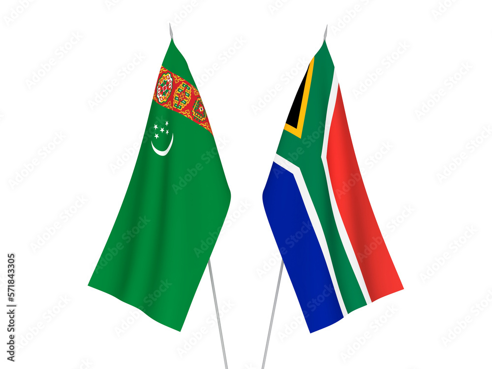 Republic of South Africa and Turkmenistan flags Republic of South Africa and Turkmenistan flags