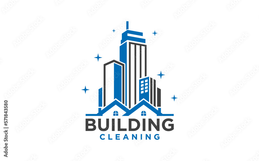 House Building Cleaning Service Business. logo design templates